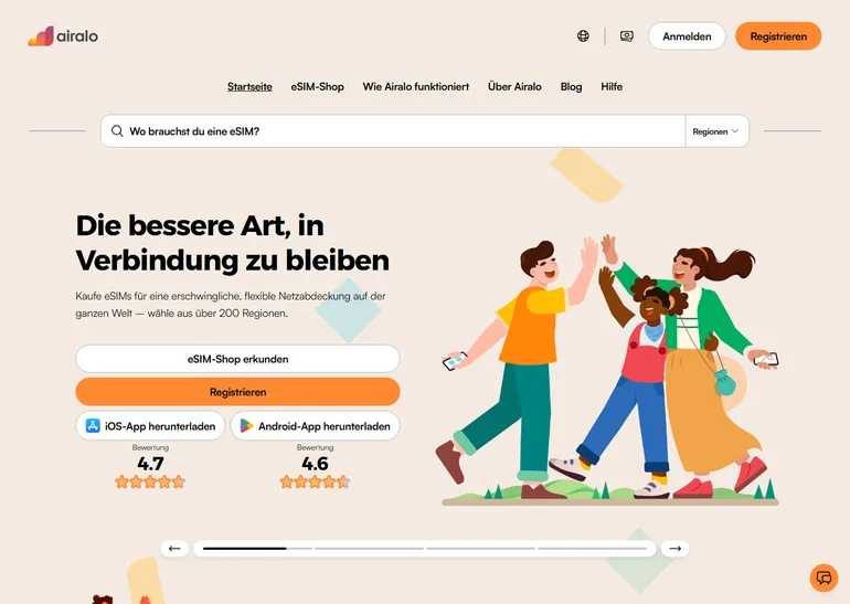 Airalo eSIM Erfahrungen Startseite